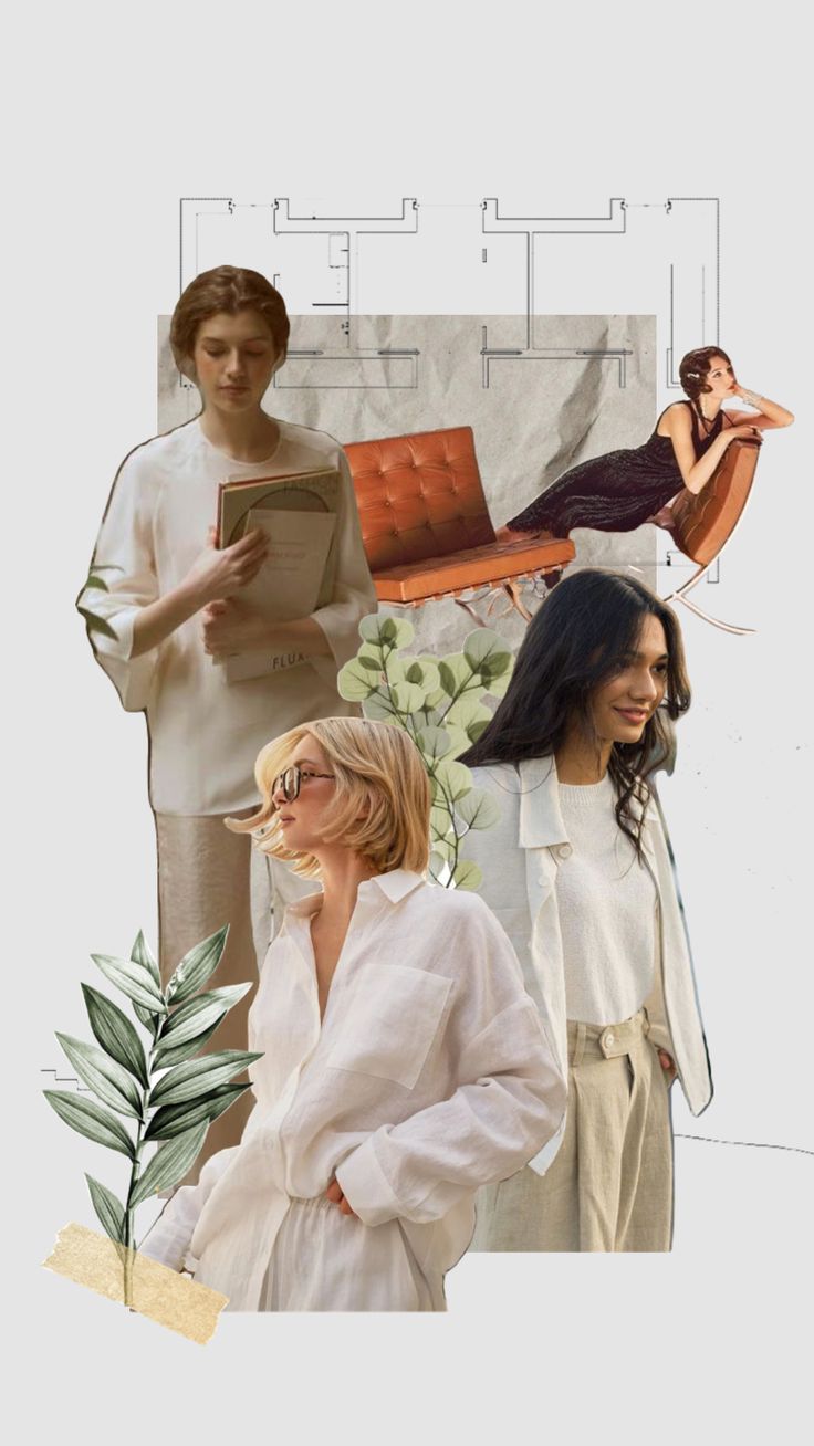 Aesthetic collage of quiet luxury fashion.